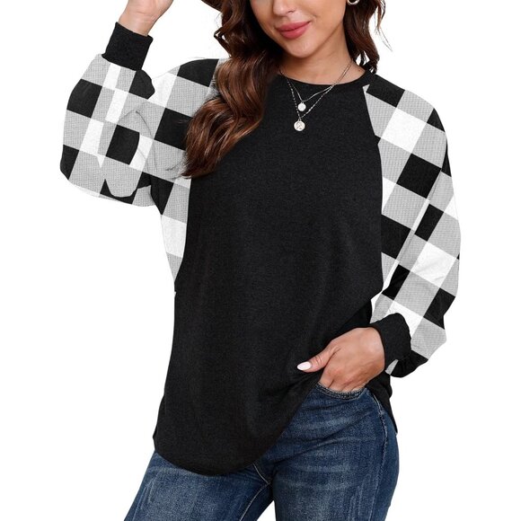 Womens Crew Neck Sweatshirt Long Sleeve Casual Pullover Made of Rayon Blend - Picture 2 of 5